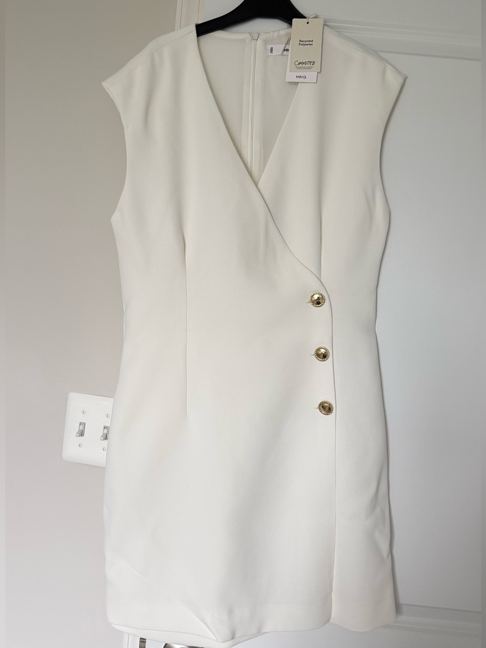 NWT - Mango White Sleeveless Formal Dress